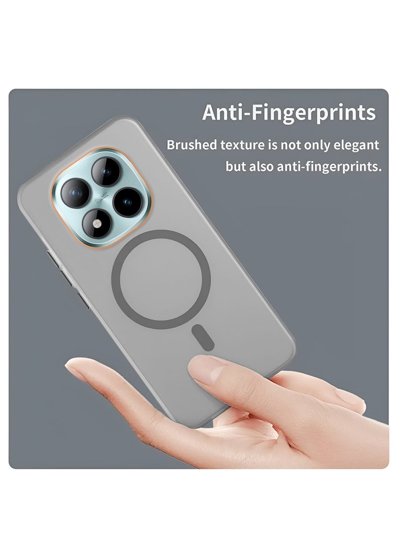 دبليو تيك غطاء حافظة شاومي ريدمي نوت 15 برو 5G 2025 شفاف هجيني مع ماجسيف وشحن مغناطيسي وحواف مرتفعة للكاميرا، تصميم أنيق (MCMPMN) - رمادي - Image 4