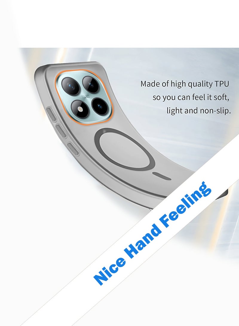 دبليو تيك غطاء حافظة شاومي ريدمي نوت 15 برو 5G 2025 شفاف هجيني مع ماجسيف وشحن مغناطيسي وحواف مرتفعة للكاميرا، تصميم أنيق (MCMPMN) - رمادي - Image 3