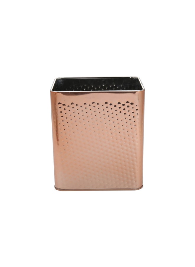 AL SANIDI Habb Al-Romman Steel Spices Storage, Tea, coffee and sugar storage for trips, Coppery, Size 14*14*16.5 Cm  - Image 4