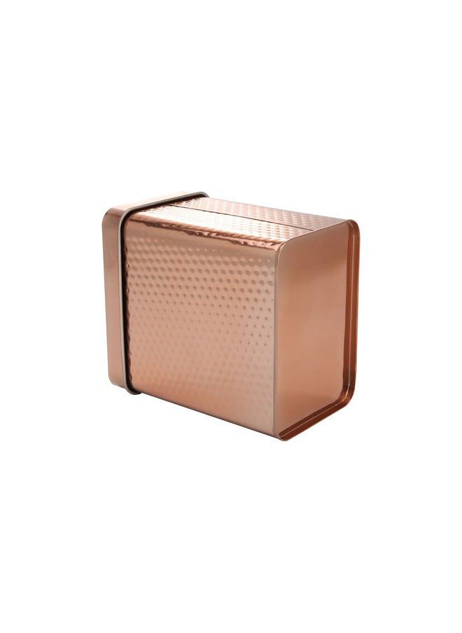 AL SANIDI Habb Al-Romman Steel Spices Storage, Tea, coffee and sugar storage for trips, Coppery, Size 14*14*16.5 Cm  - Image 3