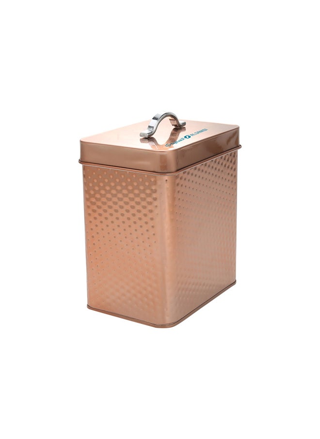 AL SANIDI Habb Al-Romman Steel Spices Storage, Tea, coffee and sugar storage for trips, Coppery, Size 14*14*16.5 Cm  - Image 1