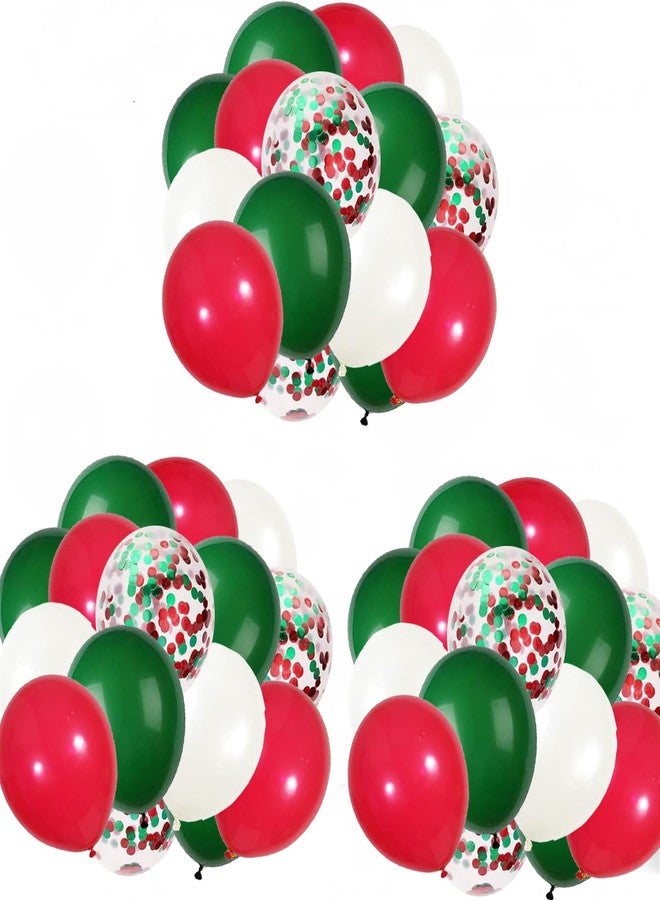 duile 60pcs Christmas Balloons Red Green White Balloons Red Green Confetti Balloons for Christmas Birthday Baby Shower Party Decorations - Image 2