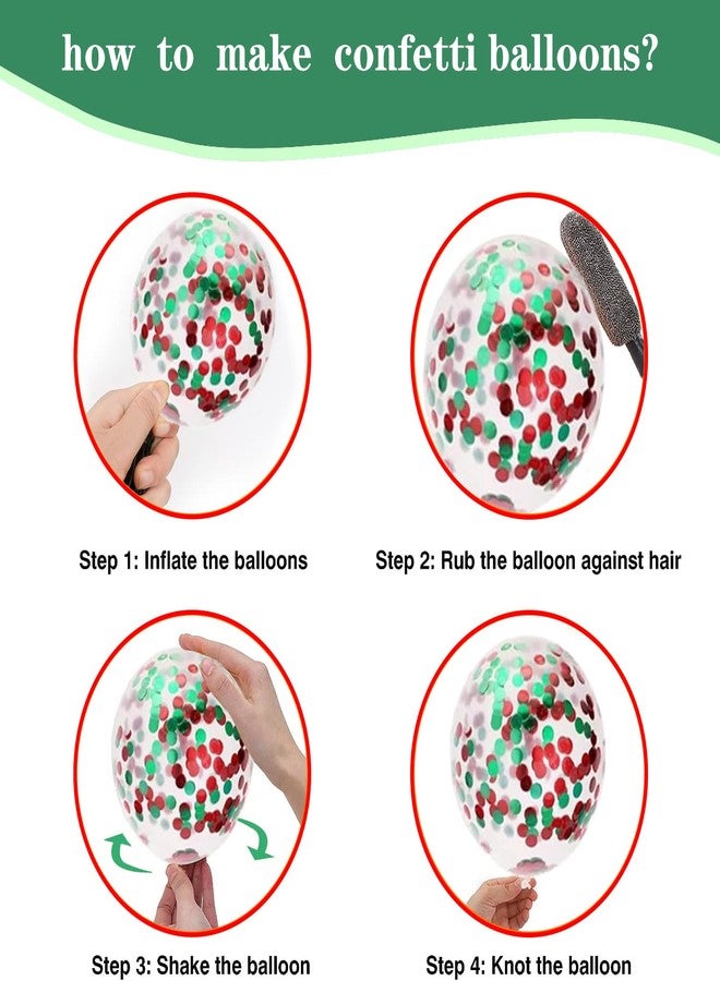 duile 60pcs Christmas Balloons Red Green White Balloons Red Green Confetti Balloons for Christmas Birthday Baby Shower Party Decorations - Image 4