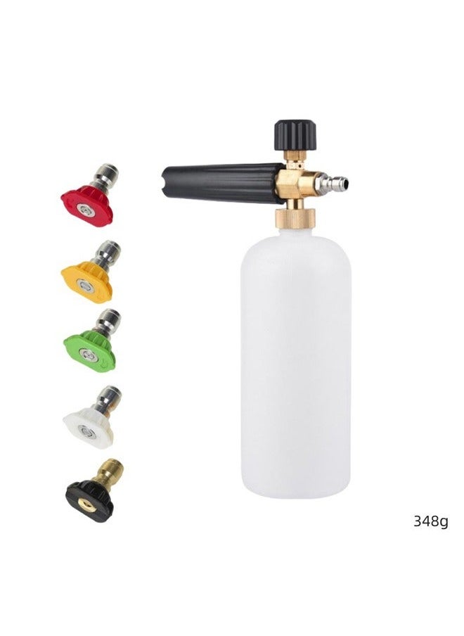 NIBEMINENT - Foam Cannon with 1/4 Inch Quick Connector, 1 Liter, 5 Pressure Washer Nozzle Tips，High Car Wash Pot - Image 1