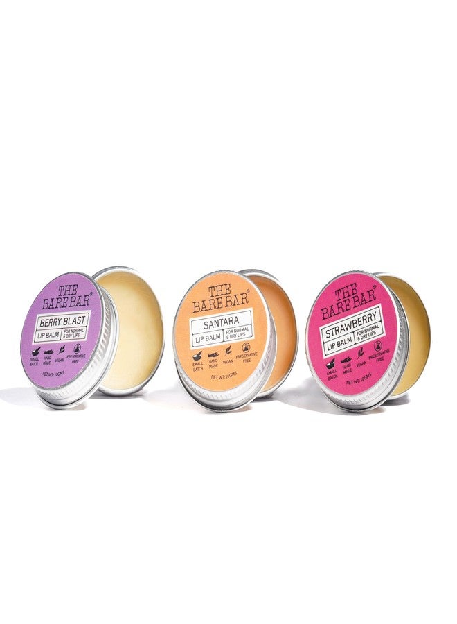 The Bare Bar Strawberry, Bubble Gum & Berry Lip Balm Essentials | Pack of 3 - Image 1