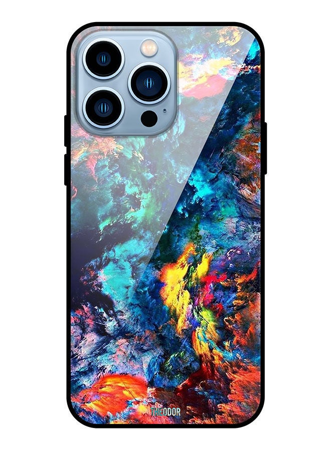 Theodor Protective Tempered Glass Case Cover For Apple iPhone 13 Pro Water Colour - Image 1