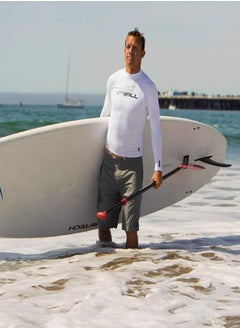 O'NEILL O'Neill Men's Basic Skins UPF 50+ Long Sleeve Rash Guard, White, 2XL  - Image 3