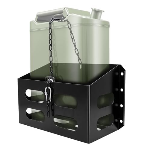 AUTDOUR Jerry Gas Cans Holder Rack 5 Gallon/20 Liter, Lockable Metal Steel Jerry Gasoline Cans Mount Brackets, Fuel Jug holder Rack, Water Container Holder Rack for Camping, Overlanding - Image 1