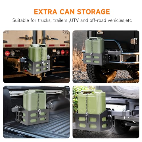 AUTDOUR Jerry Gas Cans Holder Rack 5 Gallon/20 Liter, Lockable Metal Steel Jerry Gasoline Cans Mount Brackets, Fuel Jug holder Rack, Water Container Holder Rack for Camping, Overlanding - Image 4