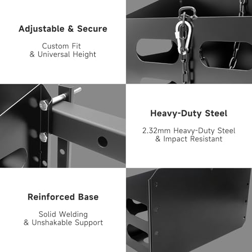 AUTDOUR Jerry Gas Cans Holder Rack 5 Gallon/20 Liter, Lockable Metal Steel Jerry Gasoline Cans Mount Brackets, Fuel Jug holder Rack, Water Container Holder Rack for Camping, Overlanding - Image 3