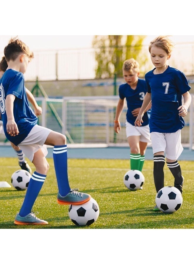 3 أزواج من جوارب كرة القدم للأطفال، جوارب أطفال unisex مضادة للانزلاق مع قاع منشفة، جوارب كرة القدم الطويلة والتنفس للجري وتدريب كرة القدم والرقص، جوارب كرة القدم الطويلة حتى الركبة للرياضة للمراهقين - Image 2