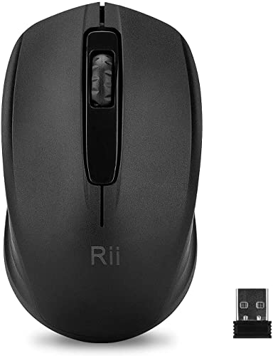 Rii Wireless Mouse, 2.4G Portable Computer Mice for PC, Laptop, Windows,Office Included Wireless USB dongle (Black) - Image 1