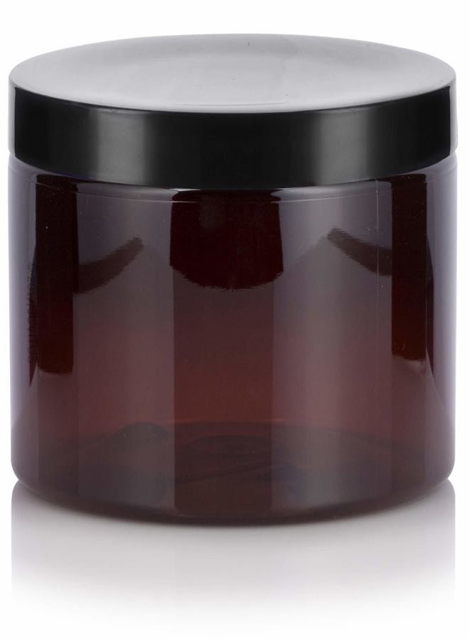 JUVITUS Amber Large 16 oz PET Plastic (BPA Free) Refillable Jar - (12 pack) + Labels - Image 4