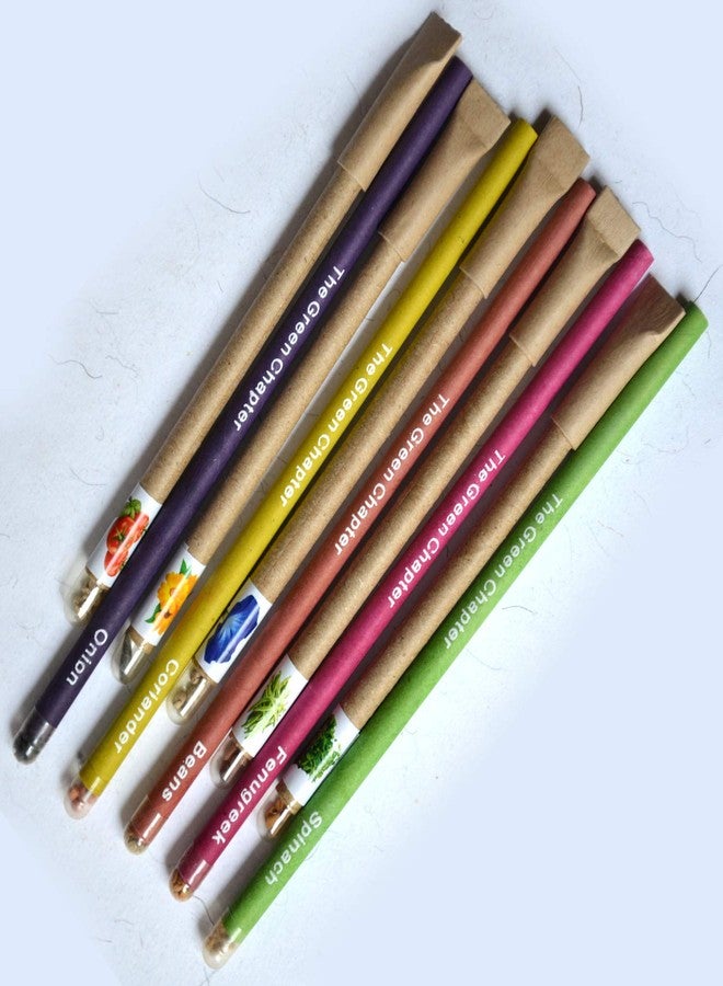 THE GREEN CHAPTER - Plantable Seed Blue Ball Pens 5 Pencil 5 Ecofriendly Stationery Gift for Men Women Staff (Pack of 1) - Image 2