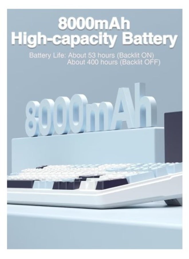 AULA F99 Wireless Mechanical Keyboard, 8000mAh Ultra-long Battery Life, Hot Swappable Custom Keyboard, Pre-lubed Reaper Switches, Gasket Structure, RGB Backlit Gaming Keyboard - Image 3