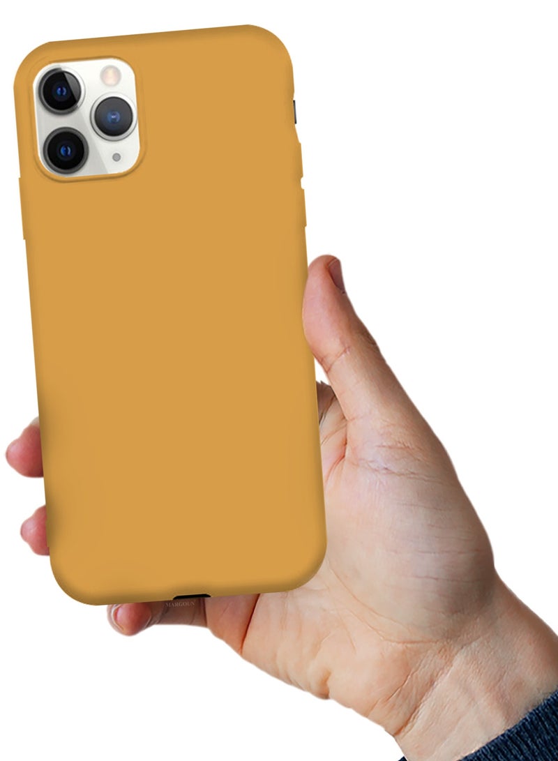 CATANES Soft Silky Silicone Case Cover for Apple iPhone 11 Pro - Full Body Protection - Mustard - Image 5