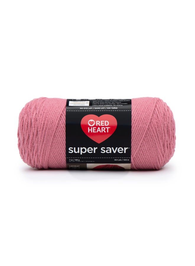 RED HEART Super Saver Yarn, Light Raspberry - Image 1