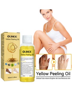 OUHOE 100ml Super Strength Yellow Peeling Oil Exfoliating Dark Skin for Body, Yellow Peeling Oil Body Whitening Skins, Butter Peeling Lightening Brighten Complexion for Cleansing and Moisturizing  - Image 1