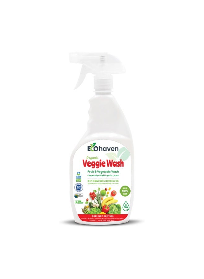 Ecohaven Organic Fruit and Vegetable Wash - 750ml, Natural Produce Cleaner, Non-Toxic, Eco-Friendly, Biodegradable, Plant-Based, Removes Pesticides, Preserves Freshness, Safe for All Fruits and Vegetables - Image 1
