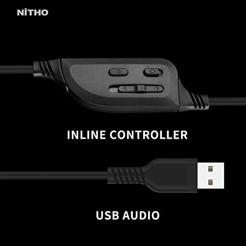 Nitho Titan PRO 7.1 Surround Gaming Headset with Cardioid Microphone for PS5, PS4, PC, Laptop, Over-Ear Stereo Wired Gaming Headphones with RGB LED Light, 3.5 mm Audio Jack, 50 mm Drivers - Red - Image 4