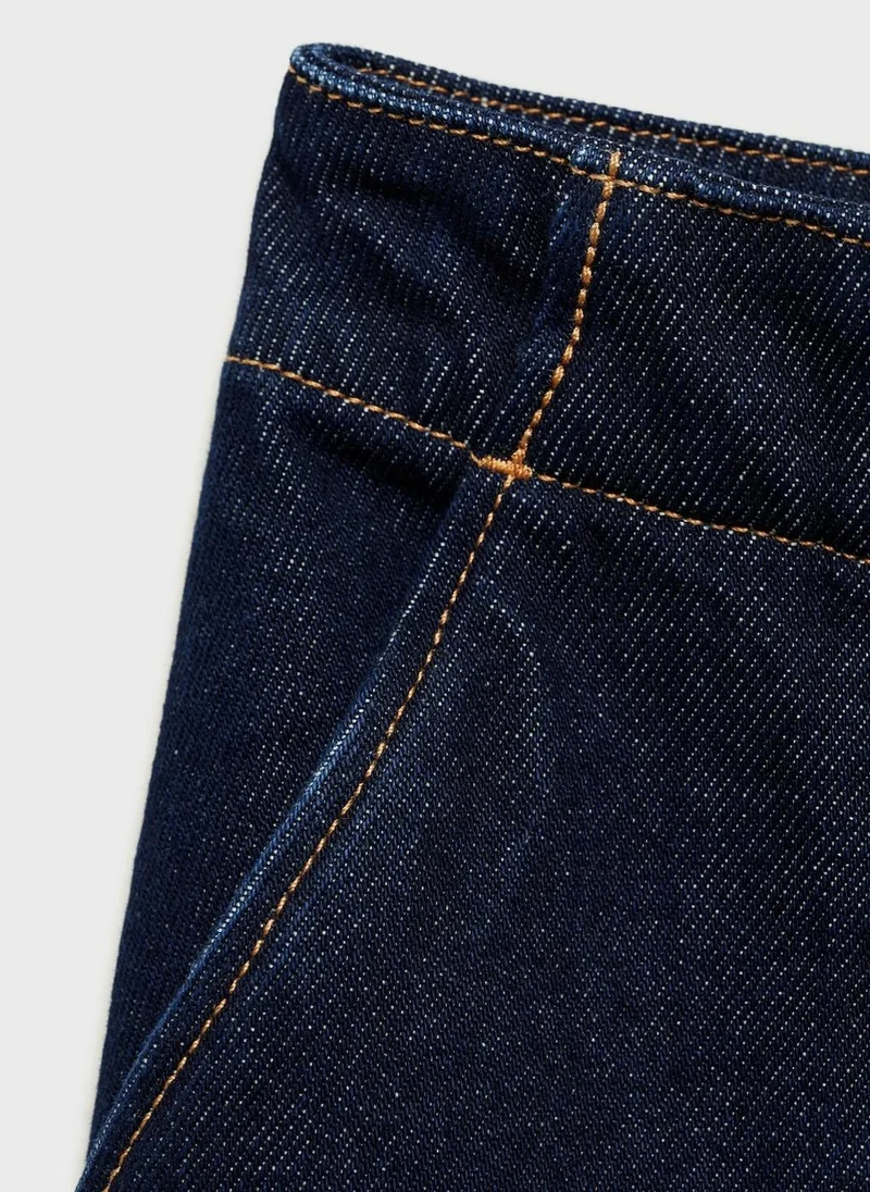MANGO Flared Denim Skirt