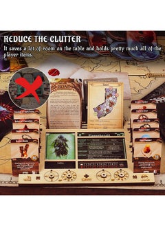 CZYY CZYY Gloomhaven/Frosthaven Player Character Dashboard with HP & XP Dial Trackers Set of 2 Birch Plywood Hero Organizer for Saving Your Table Space  - Image 2