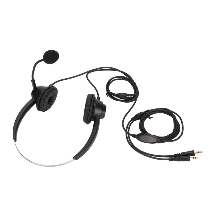 Corded Binaural Headphone with 3.5mm Plug Noise Reduction - Comfortable Call Center Headset for PC Office Customer Service - Image 1