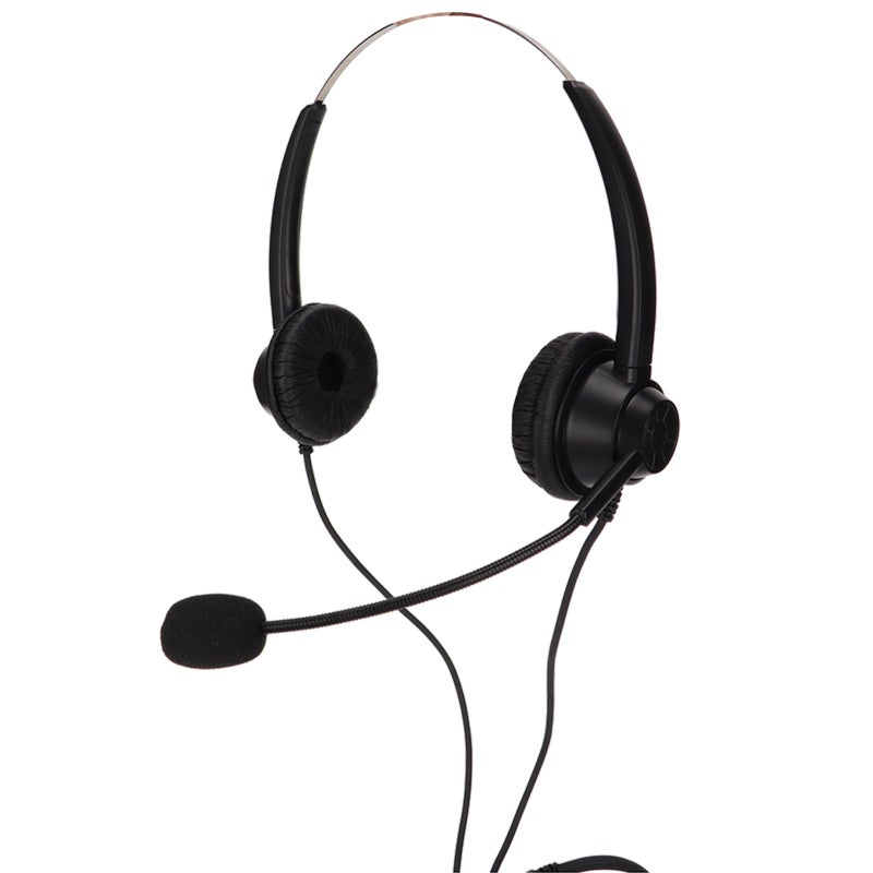 Corded Binaural Headphone with 3.5mm Plug Noise Reduction - Comfortable Call Center Headset for PC Office Customer Service - Image 4