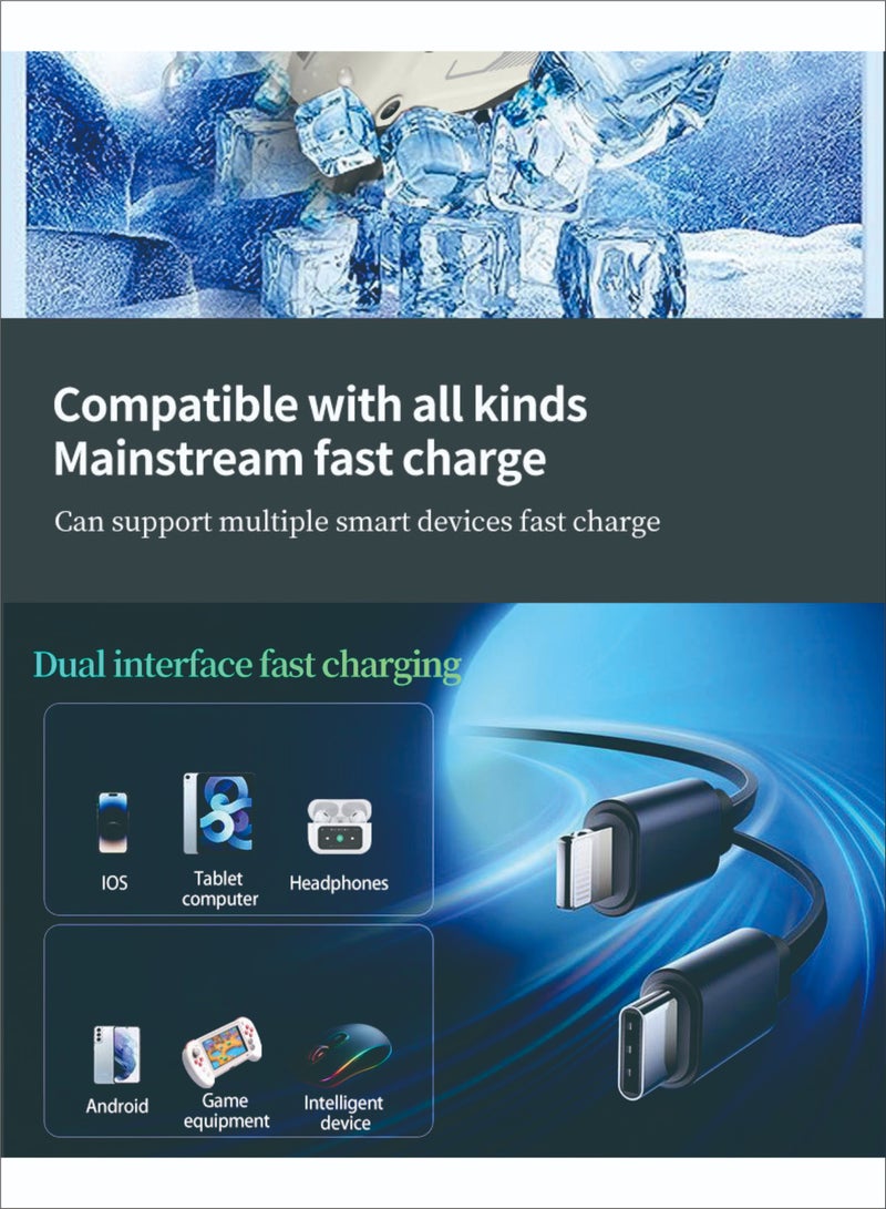 إيزي سو شاحن سيارة سريع 12/24 فولت 120 وات مع كابل شحن قابل للسحب محول طاقة سريع للسيارة PD لهاتف iPhone Type C وبلوتوث USB للسيارة قابس شاحن مع iPhone وSamsung وGalaxy وHuawei وXiaomi - Image 4