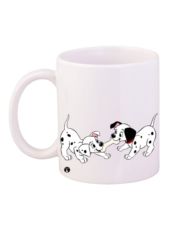 Cartoon Dogs Printed Coffee Mug White/Black/Red 11ounce