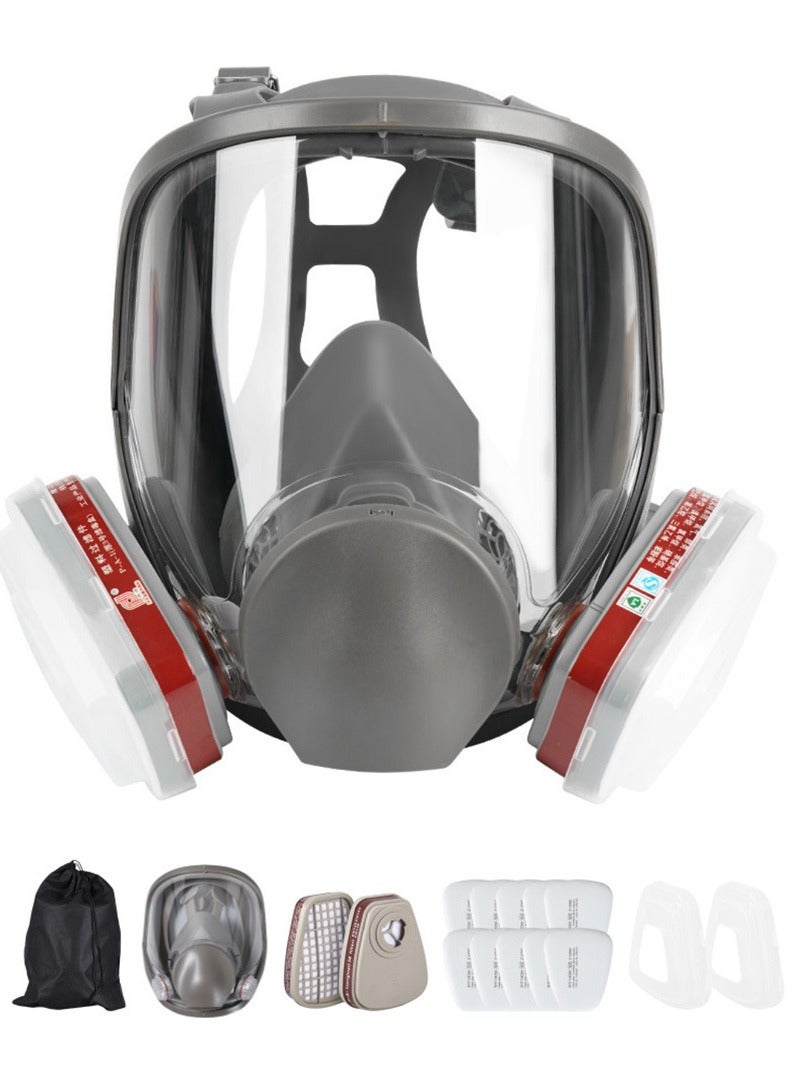Full Facepiece Reusable Respirator Mask - Organic Gas Dust Chemical Respirator with Extra Filter for Painting, Woodworking, Spray Painting, Machine Polishing, Welding, Epoxy and Other Work Protection  - Image 1