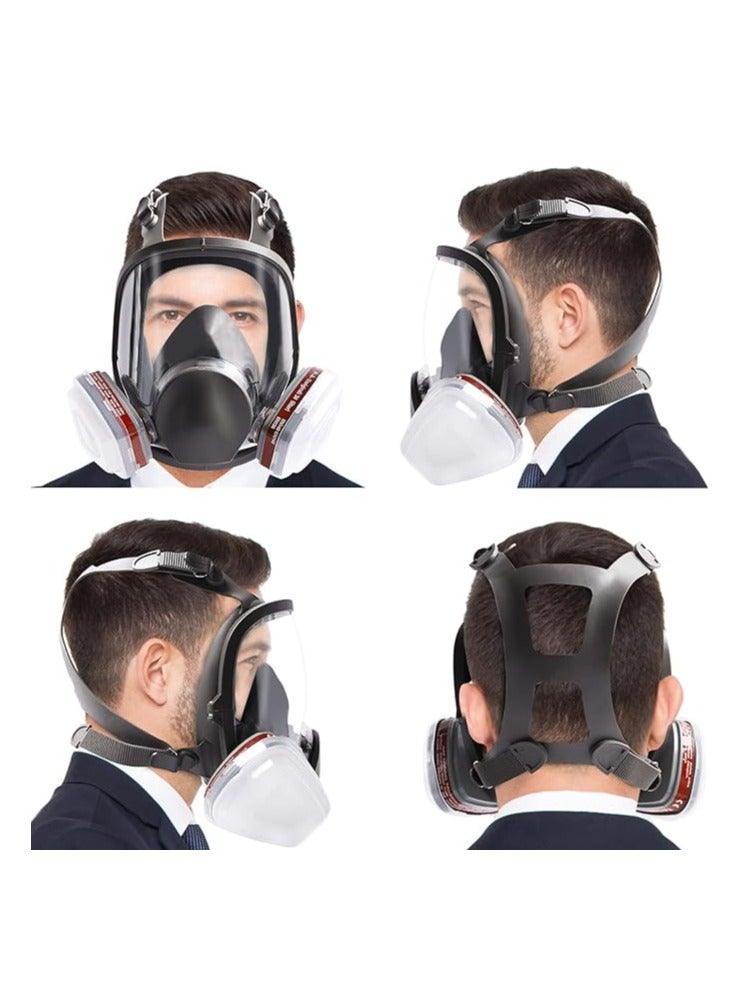 Full Facepiece Reusable Respirator Mask - Organic Gas Dust Chemical Respirator with Extra Filter for Painting, Woodworking, Spray Painting, Machine Polishing, Welding, Epoxy and Other Work Protection  - Image 3