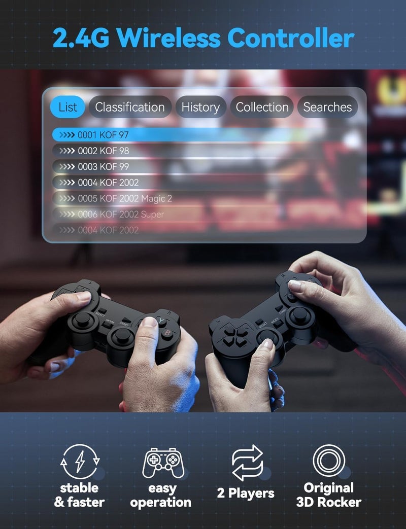 XIVON Retro Game Stick Pro 2025 Upgrade – 20,000+Built Games | 4K HDMI TV Output | 64GB Memory Card | 2 Wireless Gamepads | 15 Emulators | Plug & Play(Pack of 1) [video game] - Image 4
