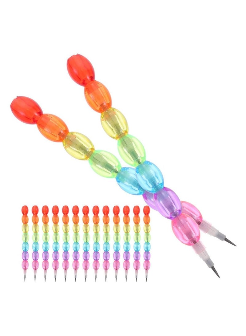 NIIMBOT 20 PCS Stackable Pencils, Stackable Pencils Kids Plastic Pencil Cute 7 in 1 Stacking Pencil Non-sharpening Replaceable Writing Pencil for Back to School Gift Party Favors Supplies - Image 1