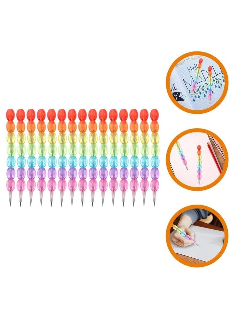 NIIMBOT 20 Pcs Stackable Pencils, Kids Plastic Cute Stacking Pencil Set, 7 in 1 Non-sharpening Replaceable Writing Pencil, Smooth Drawing Pencil for Back to School Gift Party Favors Supplies - Image 2