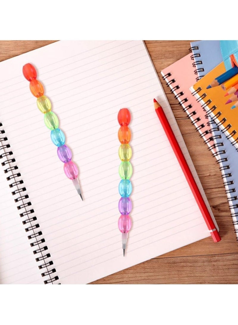 NIIMBOT 20 Pcs Stackable Pencils, Kids Plastic Cute Stacking Pencil Set, 7 in 1 Non-sharpening Replaceable Writing Pencil, Smooth Drawing Pencil for Back to School Gift Party Favors Supplies - Image 5