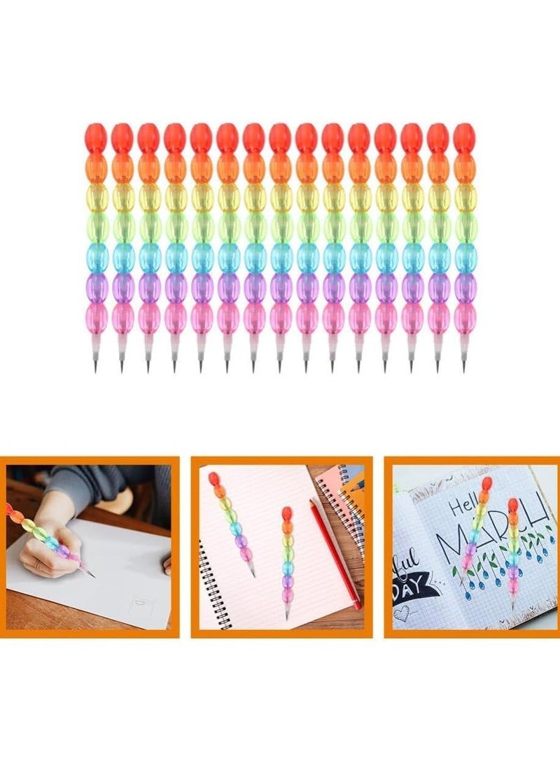 NIIMBOT 20 Pcs Stackable Pencils, Kids Plastic Cute Stacking Pencil Set, 7 in 1 Non-sharpening Replaceable Writing Pencil, Smooth Drawing Pencil for Back to School Gift Party Favors Supplies - Image 3