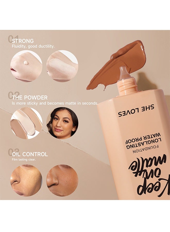 Sheloves Keep On Matte Longlasting Waterproof Makeup Liquid Foundation Feels Lightweight And Comfortable Buildable A Flawless Natural Looking, Concealer Foundation To Cover Redness 30ml (#03 Warm Peach) - Image 3