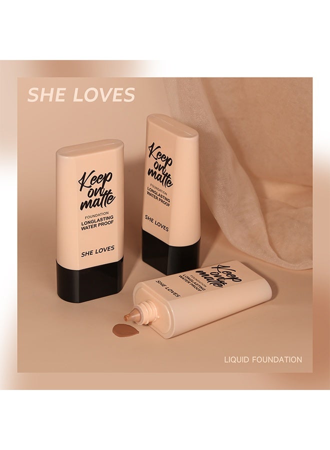 Sheloves Keep On Matte Longlasting Waterproof Makeup Liquid Foundation Feels Lightweight And Comfortable Buildable A Flawless Natural Looking, Concealer Foundation To Cover Redness 30ml (#03 Warm Peach) - Image 5