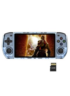 Powkiddy POWKIDDY RGB10 MAX3 Handheld Game Console, 5 Inch IPS Screen Retro Video Game Console Open Source Linux Game Player, Support WiFi & Bluetooth,10000+ Games Portable PSP (Blue, 64G)  - Image 1