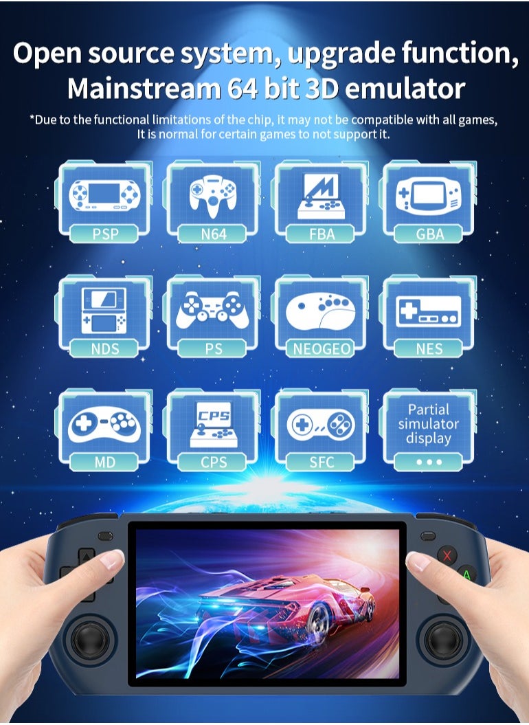 Powkiddy - POWKIDDY RGB10 MAX3 Handheld Game Console, 5 Inch IPS Screen Retro Video Game Console Open Source Linux Game Player, Support WiFi & Bluetooth,10000+ Games Portable PSP (Blue, 64G) - Image 1