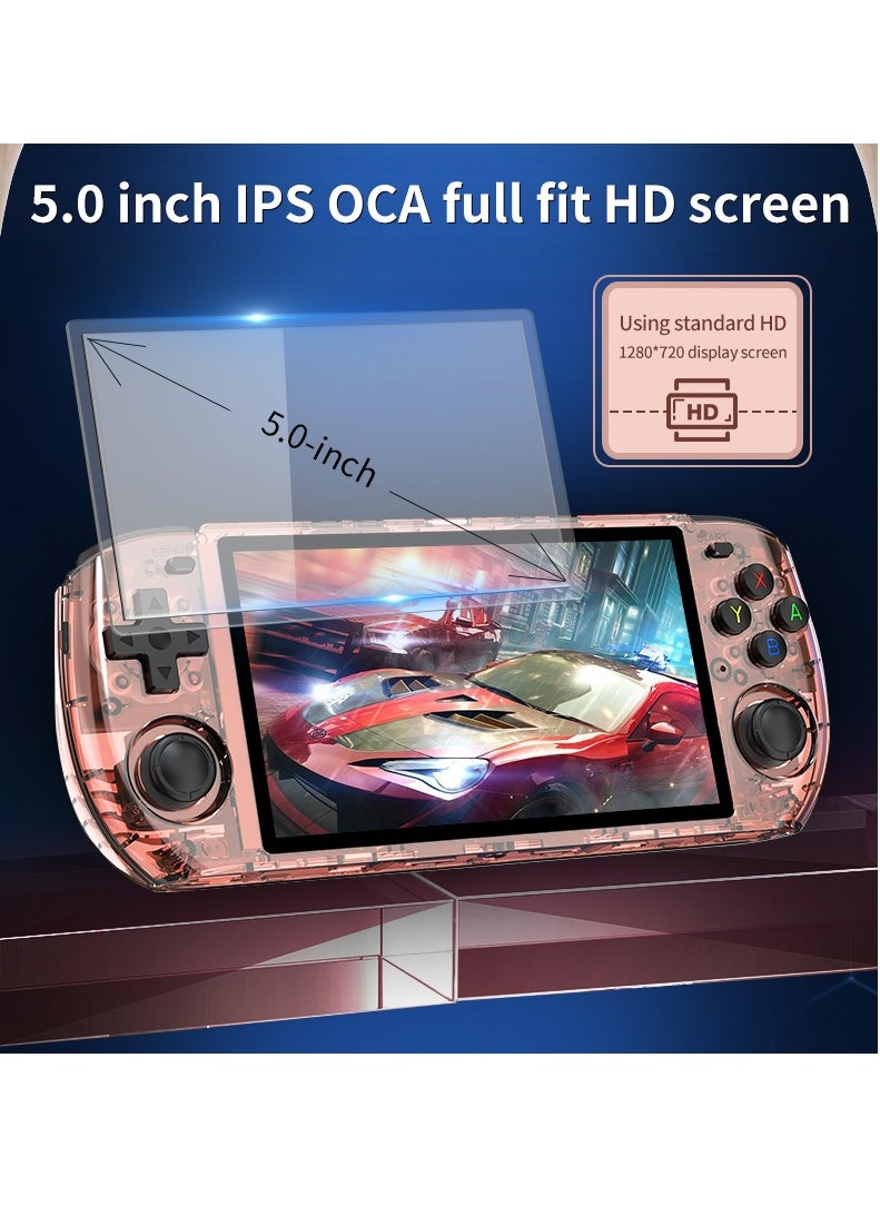 Powkiddy - POWKIDDY RGB10 MAX3 Handheld Game Console, 5 Inch IPS Screen Retro Video Game Console Open Source Linux Game Player, Support WiFi & Bluetooth,10000+ Games Portable PSP (Blue, 64G) - Image 1