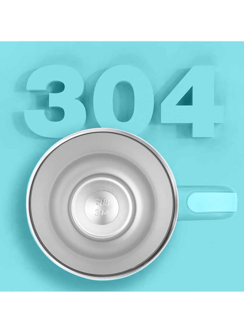 جورونب كوب سعة 40 أونصة بمقبض وقشة، كوب قهوة معزول من الفولاذ المقاوم للصدأ مع غطاء، كوب سفر مزدوج الجدار، كوب كبير للمشروبات الساخنة والباردة، أخضر - Image 4
