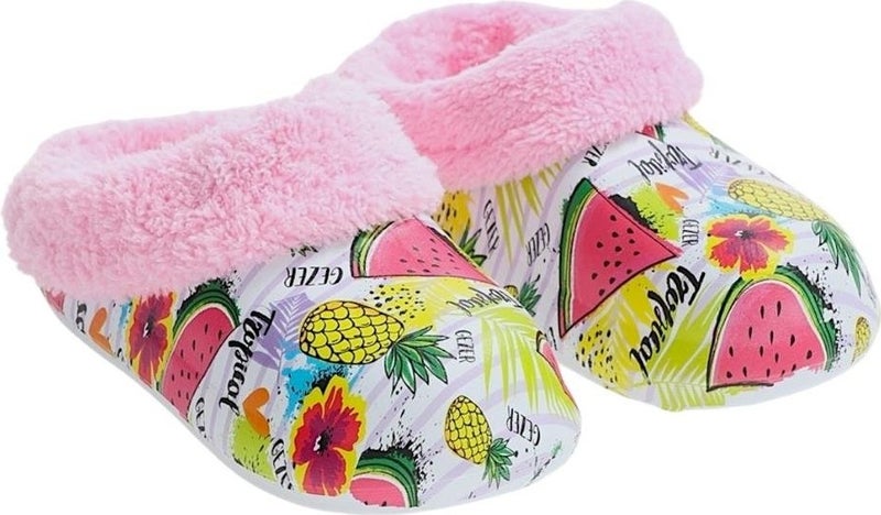 Liger Furry Inside Eva Outside Kids Home Nursery School Street Slippers Pink  - Image 1