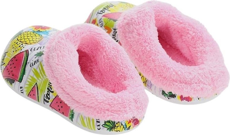 Liger Furry Inside Eva Outside Kids Home Nursery School Street Slippers Pink  - Image 3