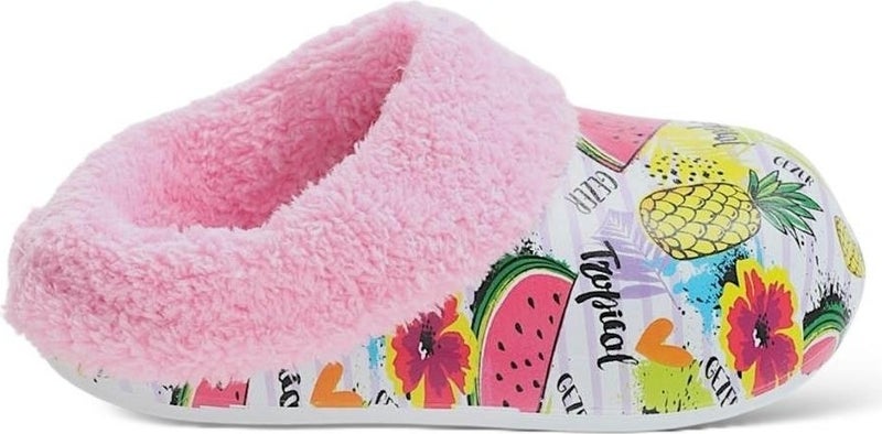 Liger Furry Inside Eva Outside Kids Home Nursery School Street Slippers Pink  - Image 2