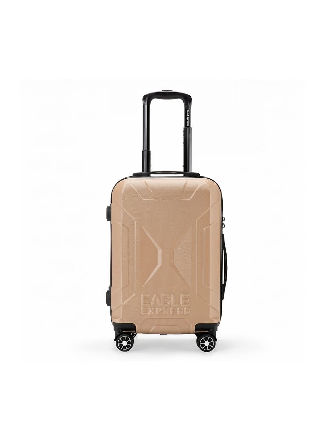 Eagle Express Expedition 20 Inch Cabin Luggage Gold, ABS Hard Shell Carry On Trolley Suitcase with Lightweight Travel Design, 360 Spinner Wheels, Secure Lock System and 2 Year Warranty - Image 1