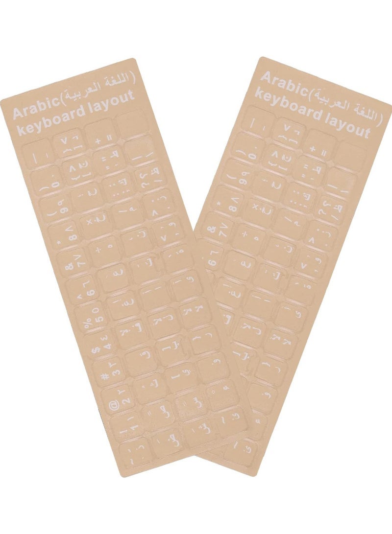 عبوتان من ملصقات لوحة المفاتيح العربية العالمية بخلفية شفافة مع حروف بيضاء للكمبيوتر المحمول والكمبيوتر المحمول وسطح المكتب وملصقات لوحة مفاتيح الكمبيوتر البديلة - Image 1