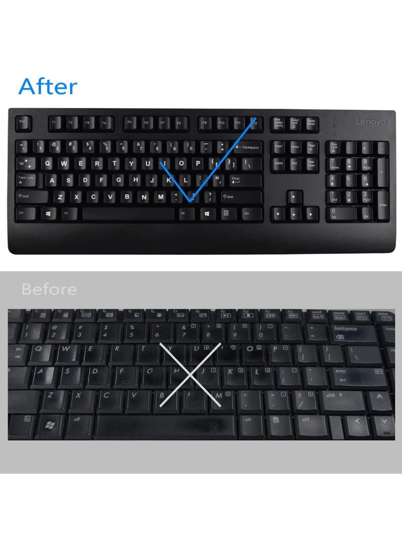 عبوتان من ملصقات لوحة المفاتيح العربية العالمية بخلفية شفافة مع حروف بيضاء للكمبيوتر المحمول والكمبيوتر المحمول وسطح المكتب وملصقات لوحة مفاتيح الكمبيوتر البديلة - Image 3