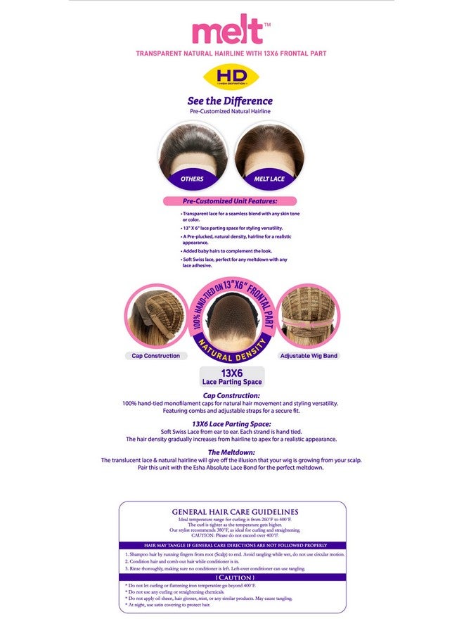 Janet Collection Melt 13X6 Frontal Part Lace Wig Kendall (Oet1B/Velvet Wine) - Image 4